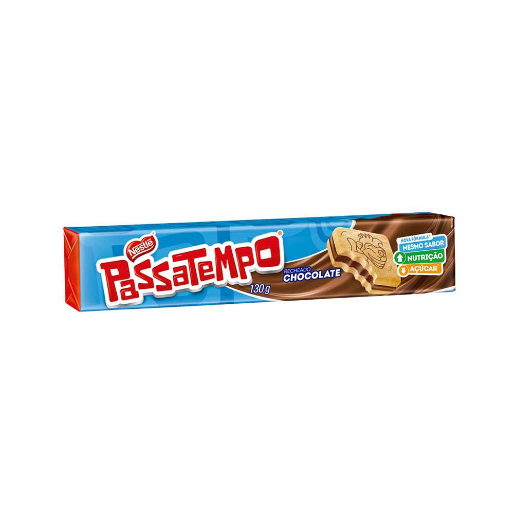 BISCOITO PASSATEMPO RECHEADO DE CHOCOLATE NESTLÉ 130G