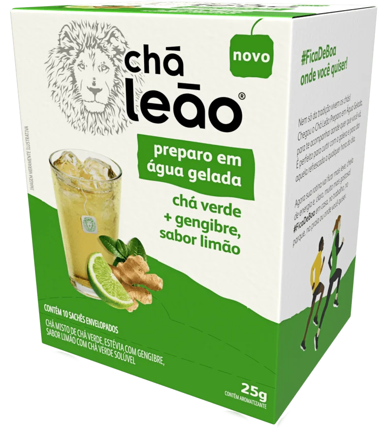 Chá Leão Água Gelada - Chá Verde Gengibre e Limão 25g