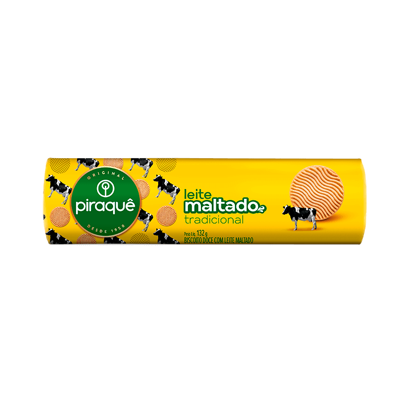 Biscoito Piraque Leite Maltado 132 Gramas