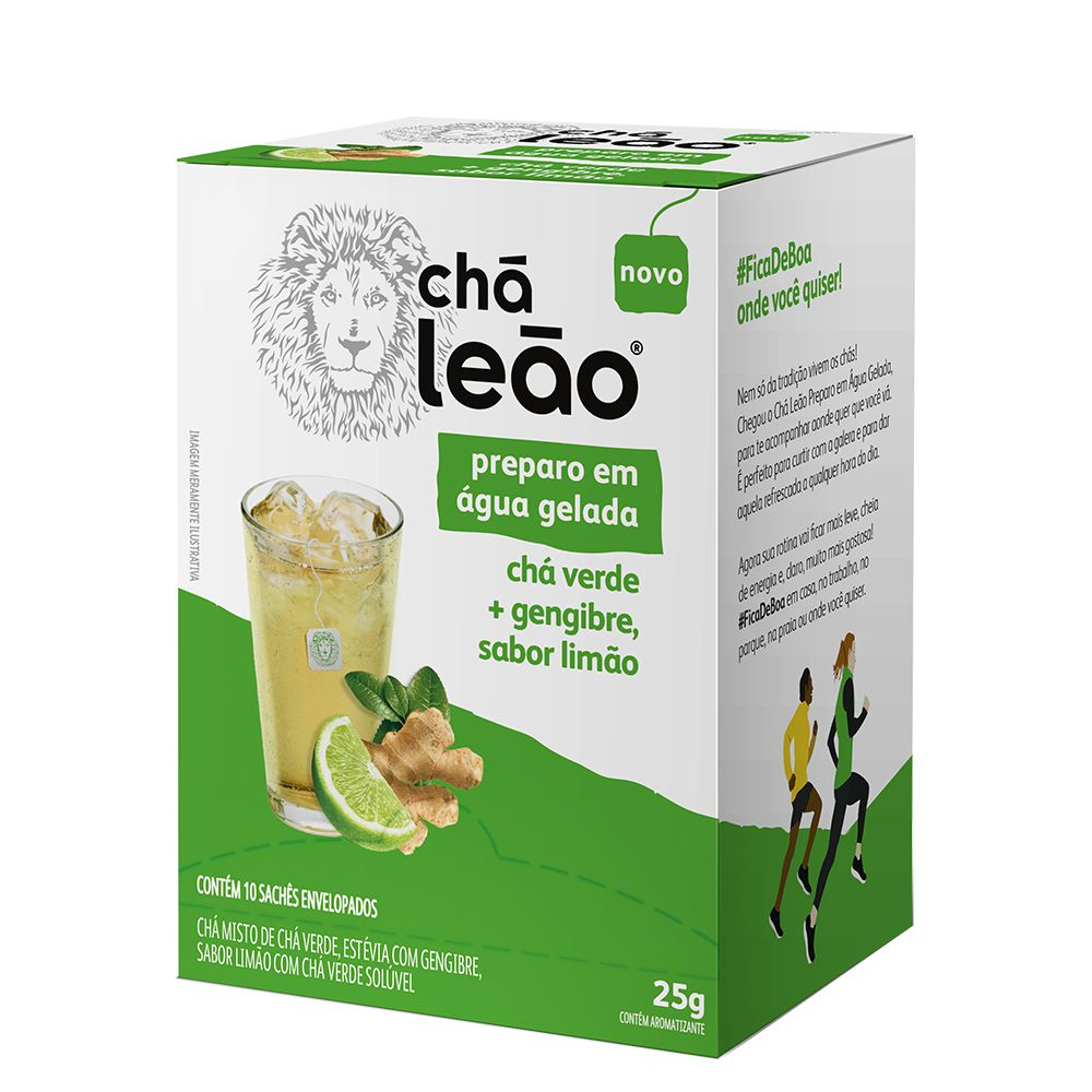Chá Leão Água Gelada - Chá Verde Gengibre e Limão 25g