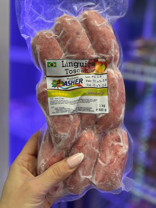 LINGUIÇA TOSCANA ASHER 500g UNIDADE/ disponível para retirada SOMENTE na LOJA Fisica.