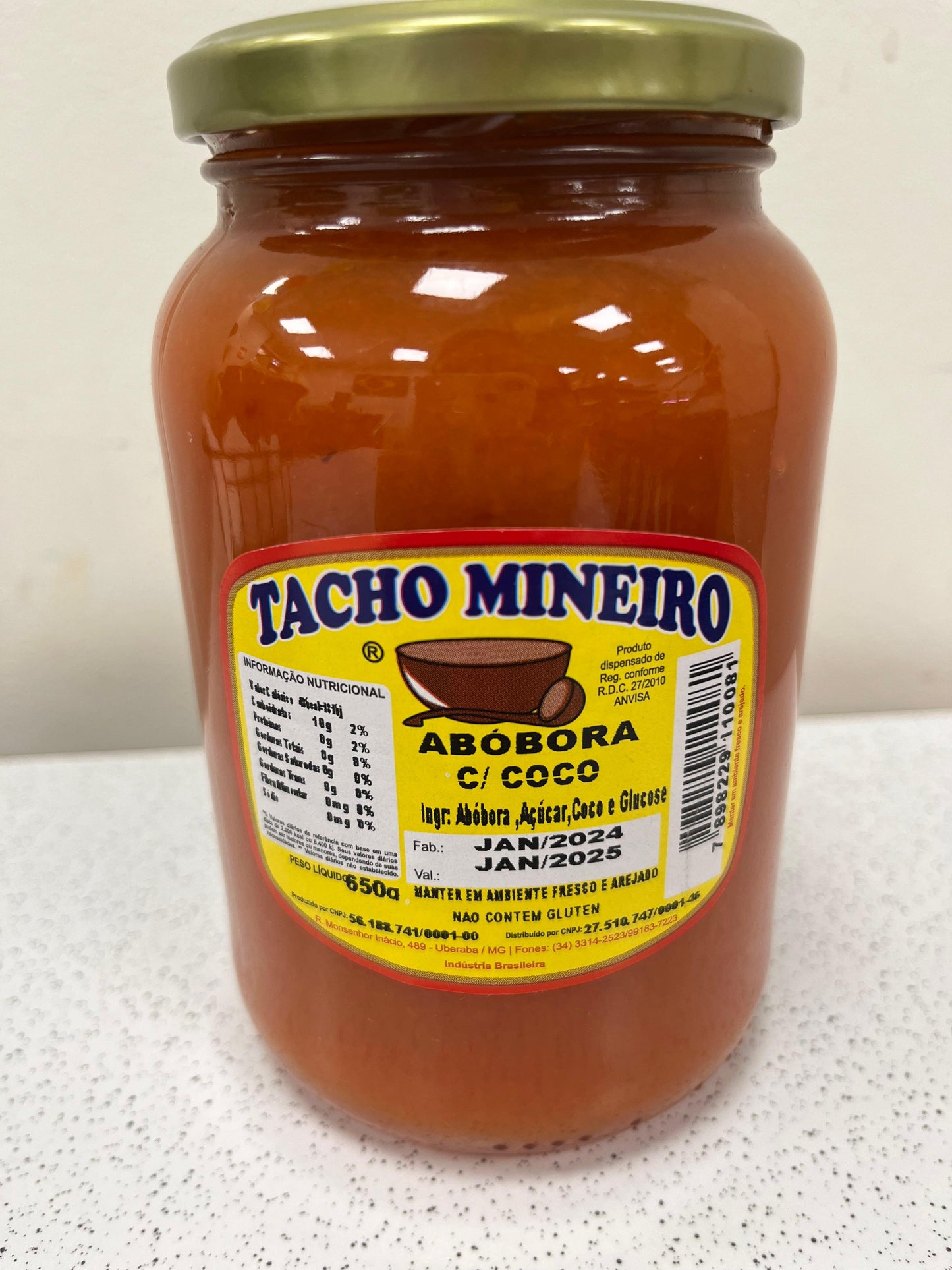 Abobora Com Coco Tacho Mineiro 650 g