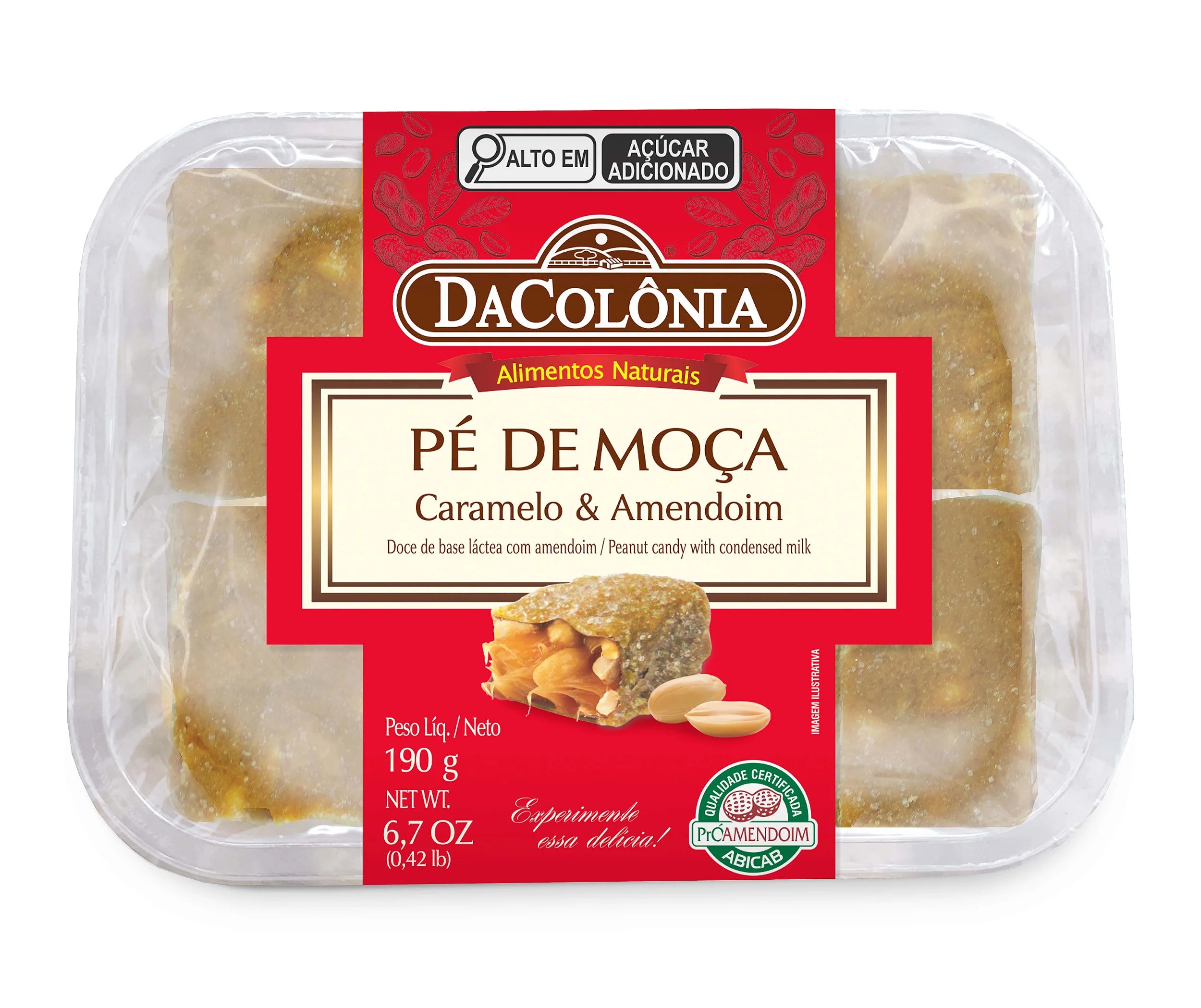 Pé de Moça Dacolonia caramelo e amendoim - 190g